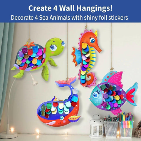 Chalk and Chuckles Fabulous Foil Decorations Sea Animals Craft Kit  Go Science .
