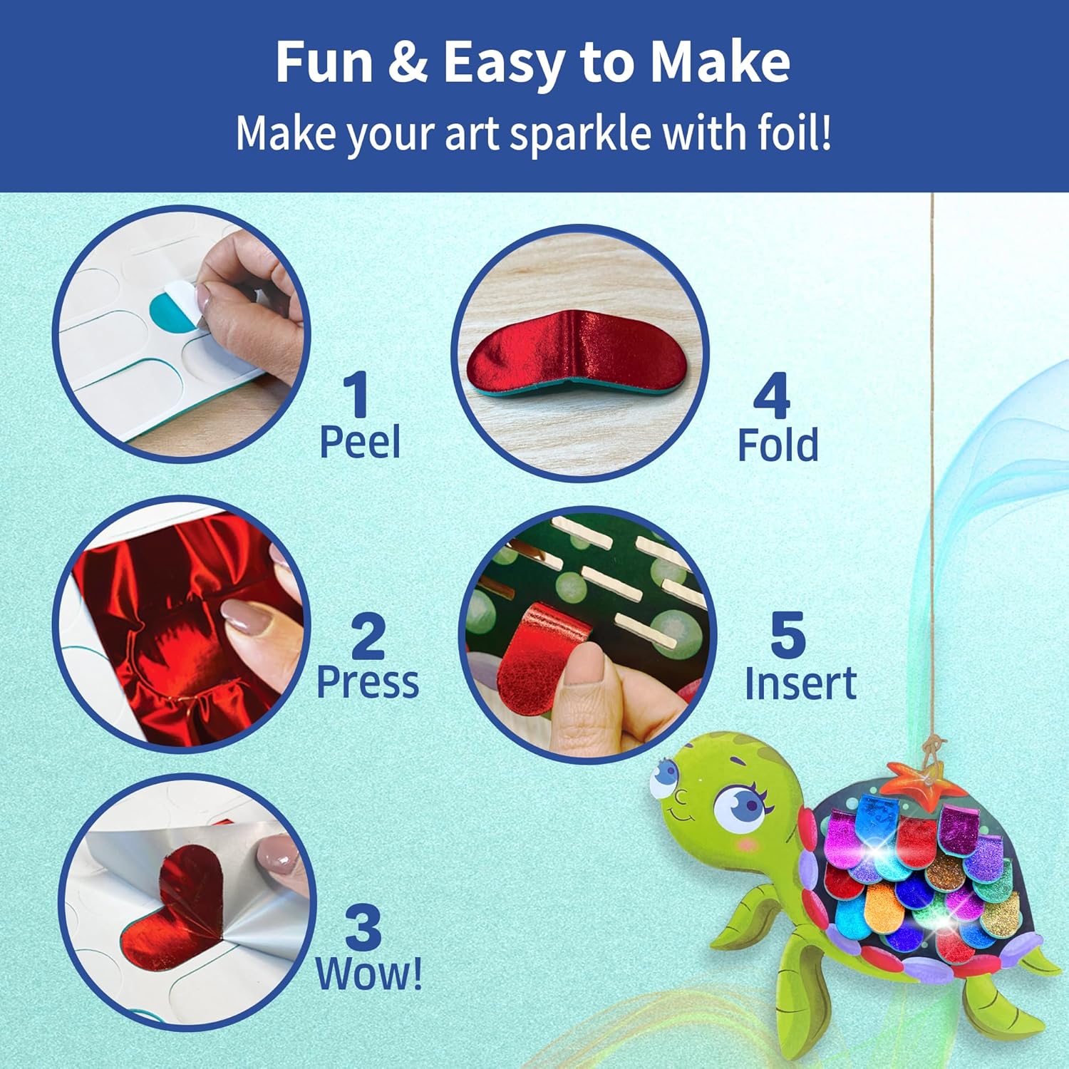 Chalk and Chuckles Fabulous Foil Decorations Sea Animals Craft Kit Go Science Image 5