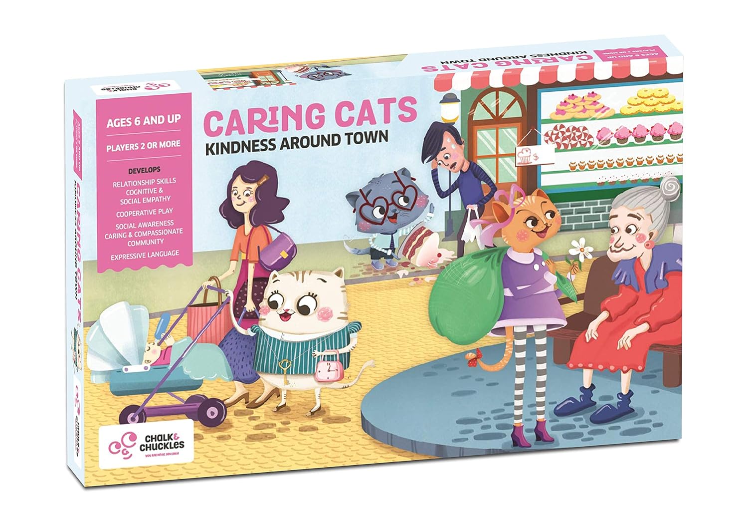 Chalk and Chuckles Kid Caring Cats Kindness Around Town Board Game Go Science Image 3