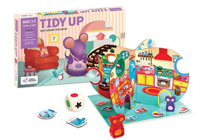 Children's toy set with colorful play area and mouse character on a white background