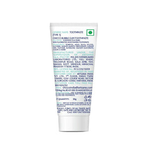 Tube of toothpaste with text on a white background.  Chicco Bubble Gum Toothpaste 12M to 6Y 50g go littles product image 3