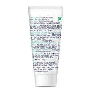 Tube of Chicco Mix Fruit Toothpaste on a white background. Chicco Toothpaste Mixed Fruit Flavor 12M to 6Y 50g  go littles product image 3