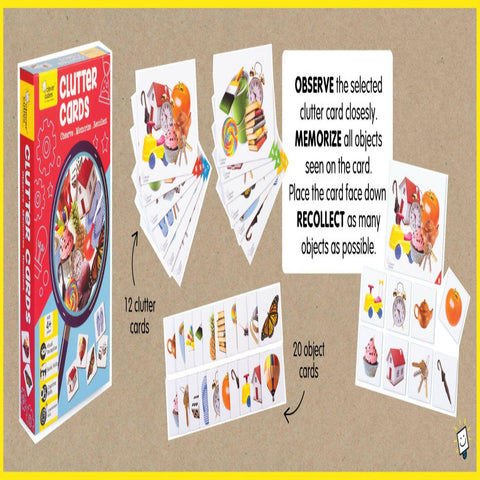 Clever Cubes Clutter Cards  Go Science Early Learning | Observe | Memorize | Recollect.