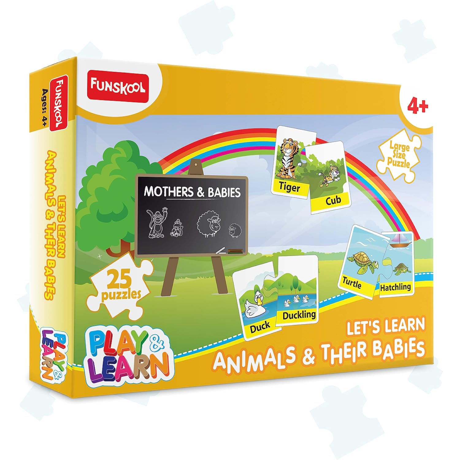 Funskool - Play & Learn-Animals &Their Babies Puzzle Image 1