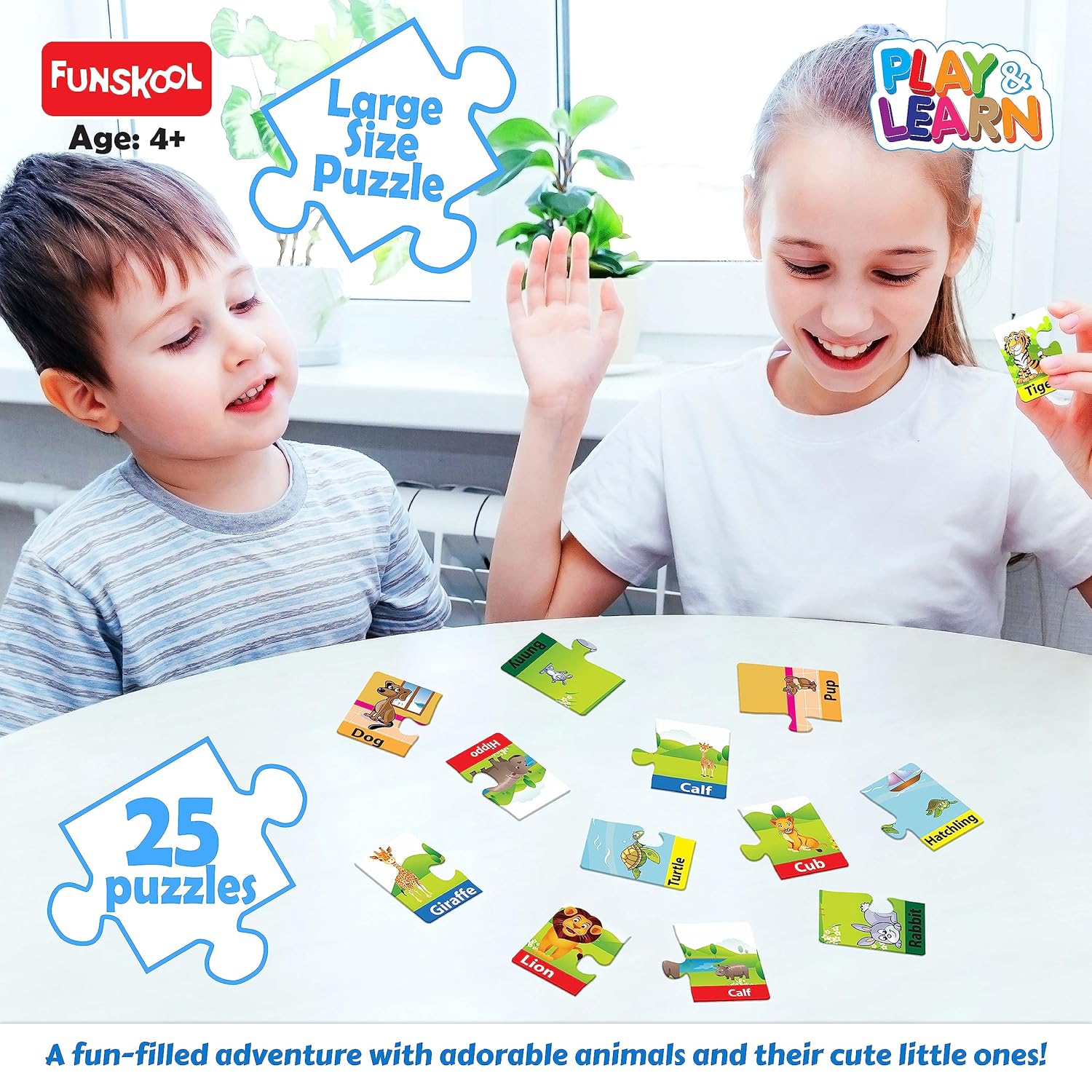 Funskool - Play & Learn-Animals & Their Babies Puzzle Image 3