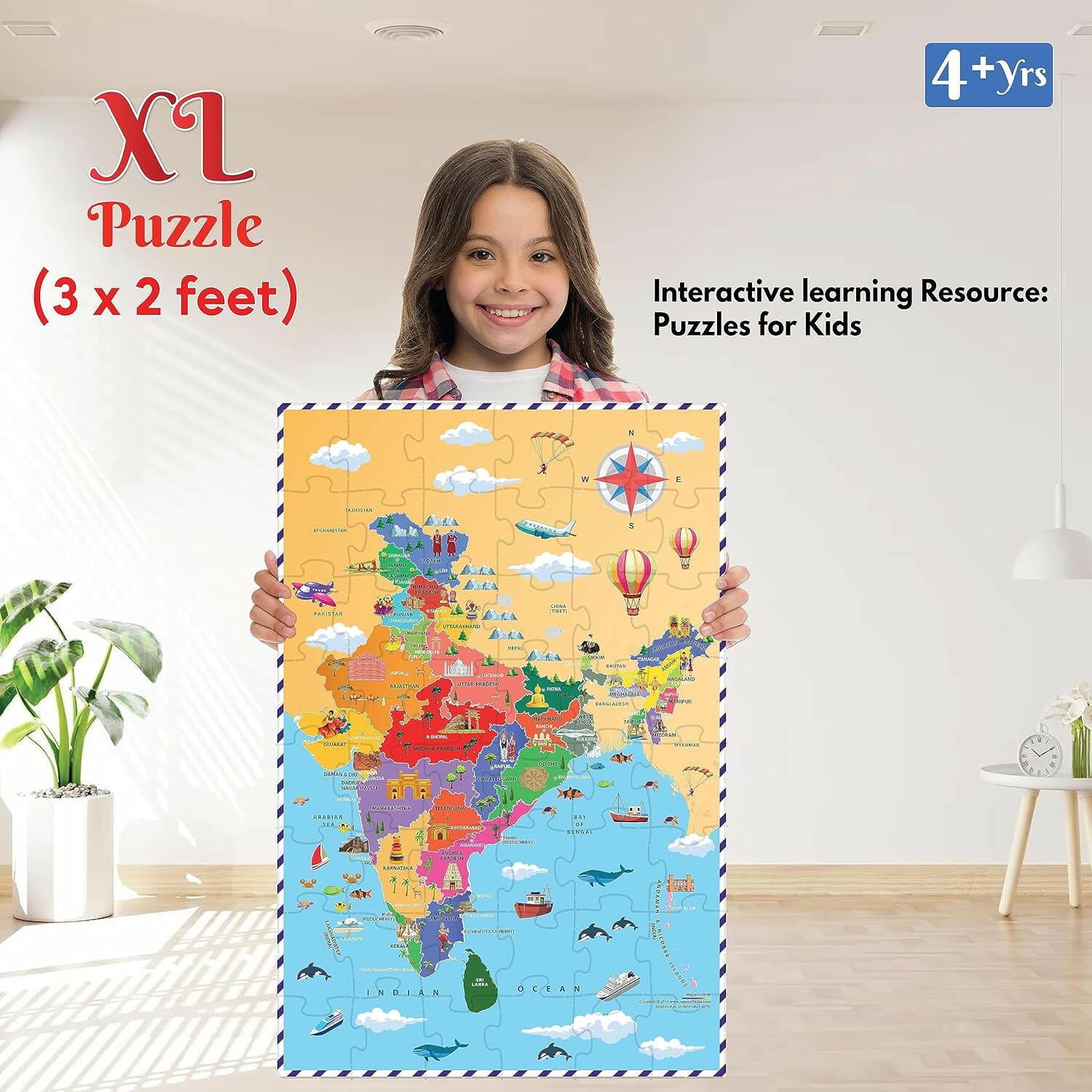FUNSKOOL (INDIA) LTD India Map 48 Pcs Puzzle -Xl  Go Science Goods.