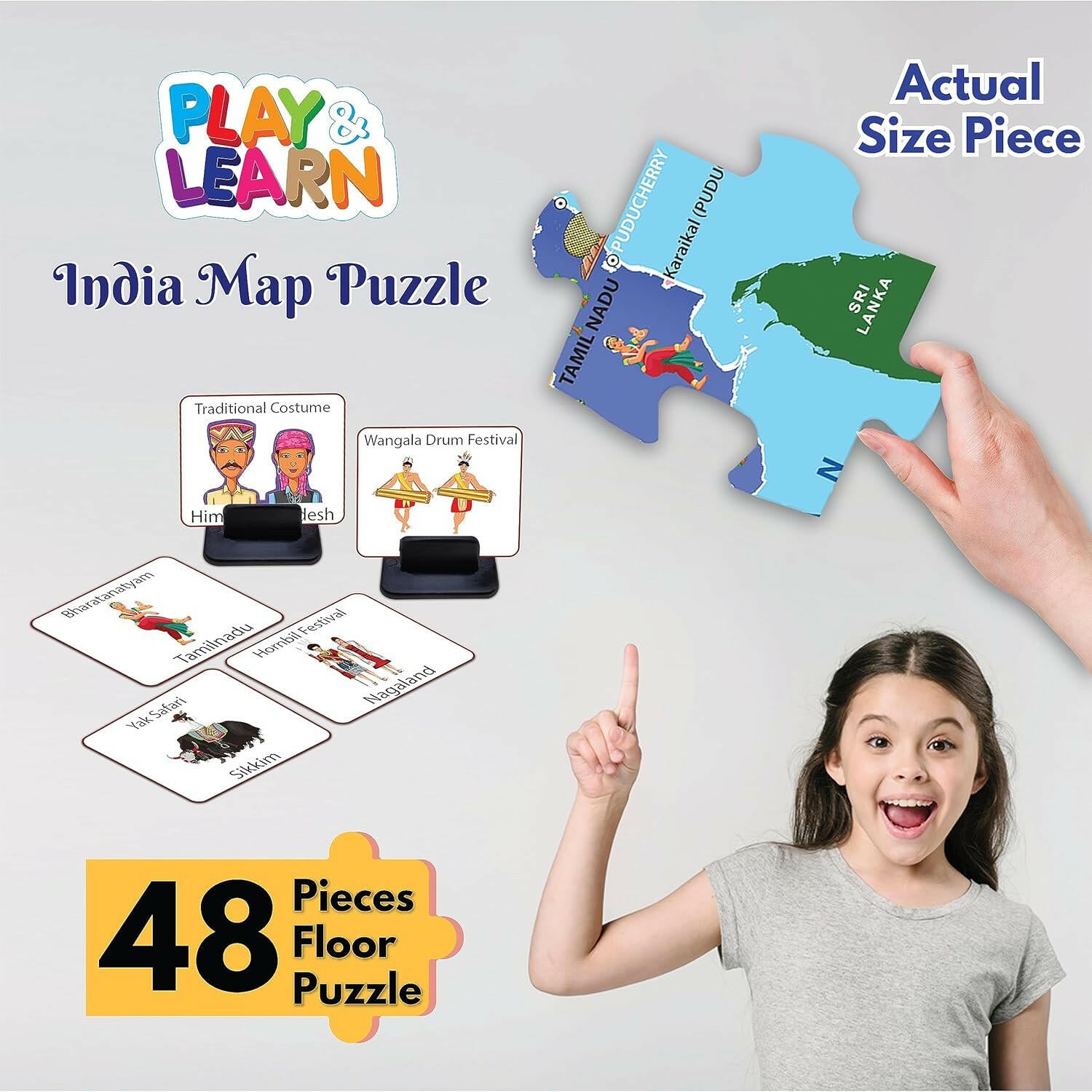 FUNSKOOL (INDIA) LTD India Map 48 Pcs Puzzle -Xl  Go Science Goods.