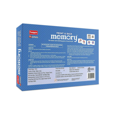 FUNSKOOL (INDIA) LTD Memory Fronts & Back Matching Cards  Go Science Early Learning | Visual, Memory skills | 3+ Yrs | 1-4 Players.