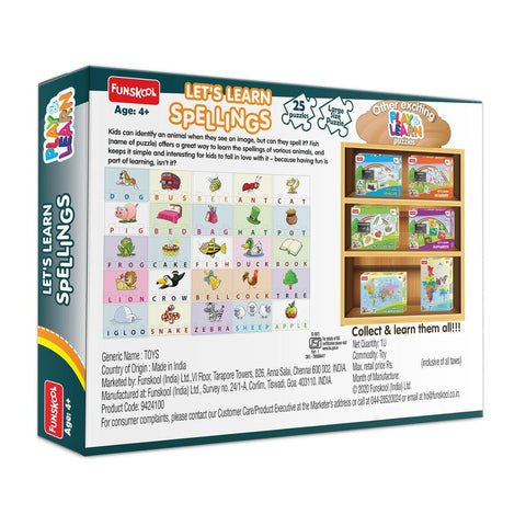 FUNSKOOL (INDIA) LTD Learn Spellings Puzzle  Go Science Goods.