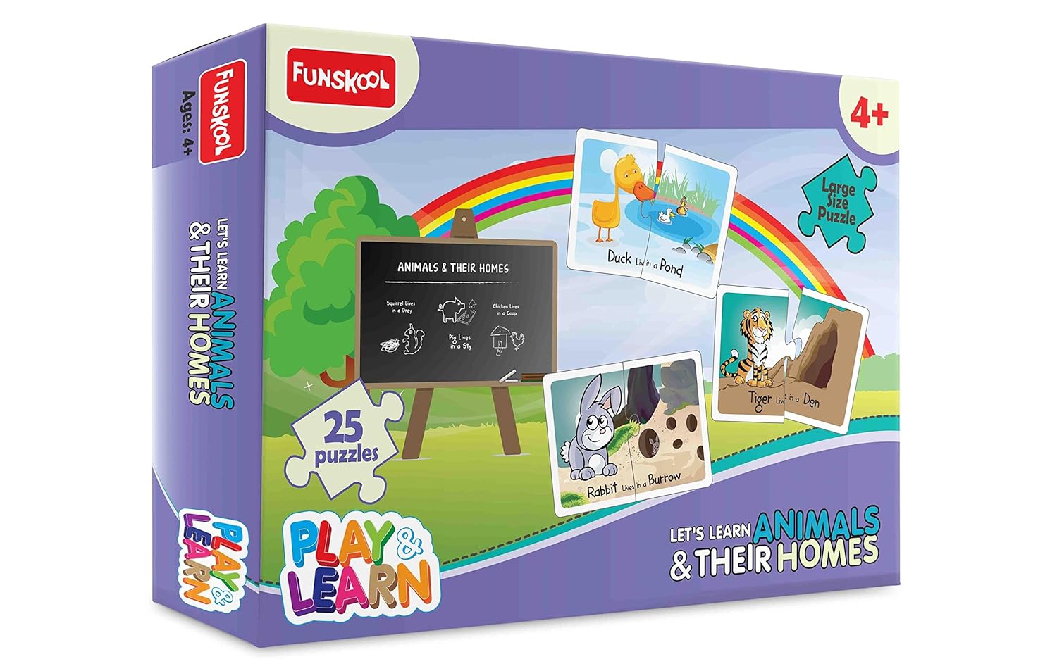 Funskool Play and Learn Animals and Their Homes Multi Color Puzzle Image 1