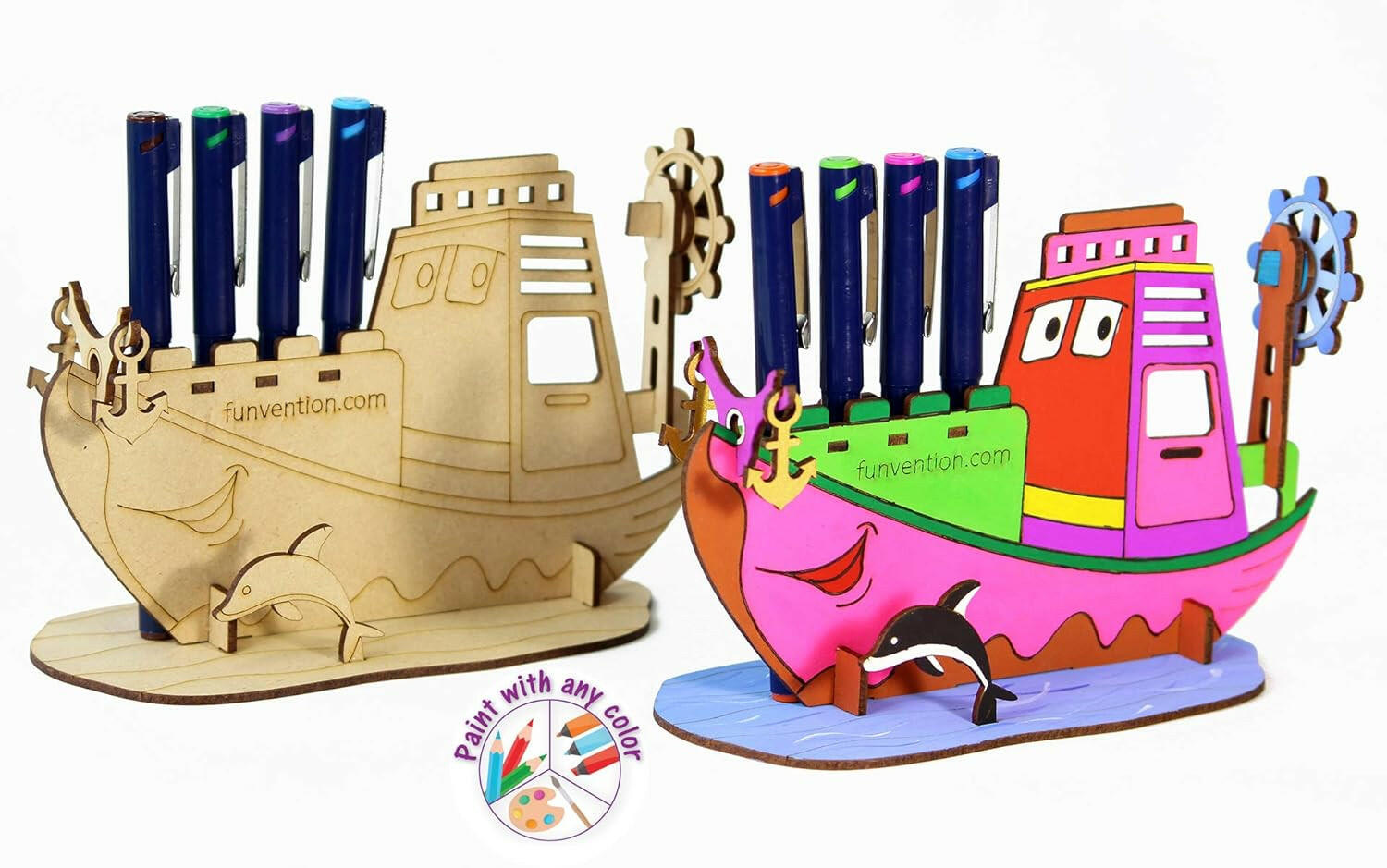 Funvention 3D Coloring Model - Ship Funvention  Go Science Goods.
