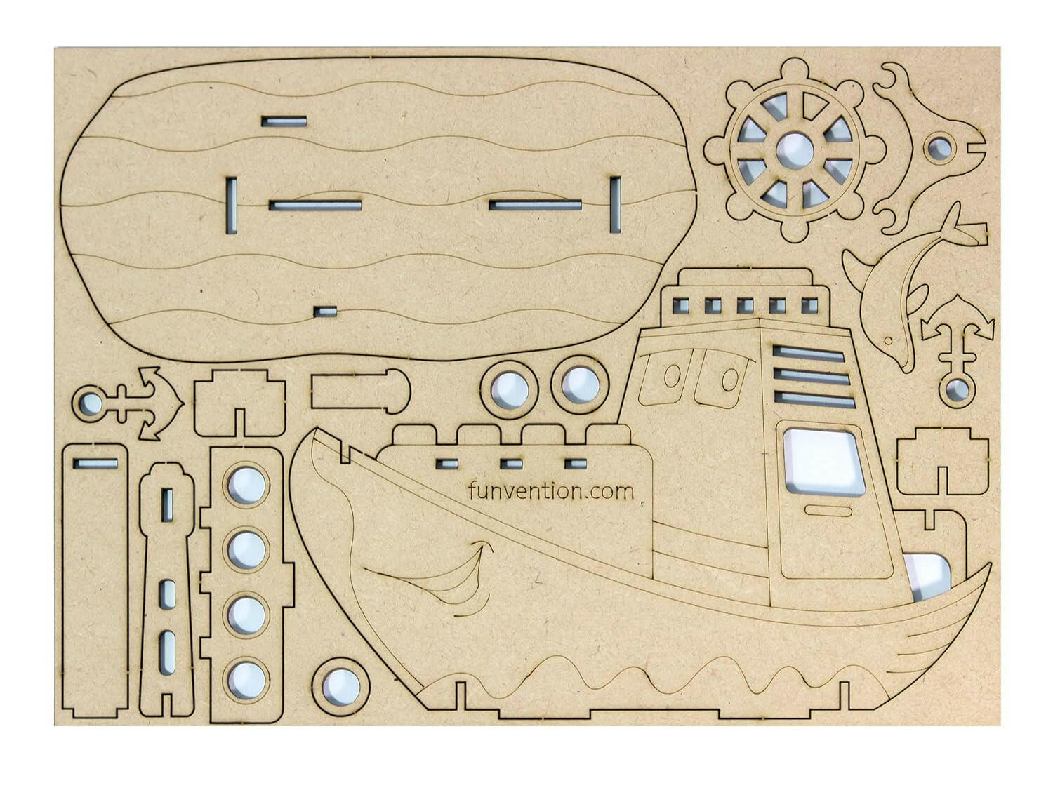 Funvention 3D Coloring Model - Ship Funvention  Go Science Goods.