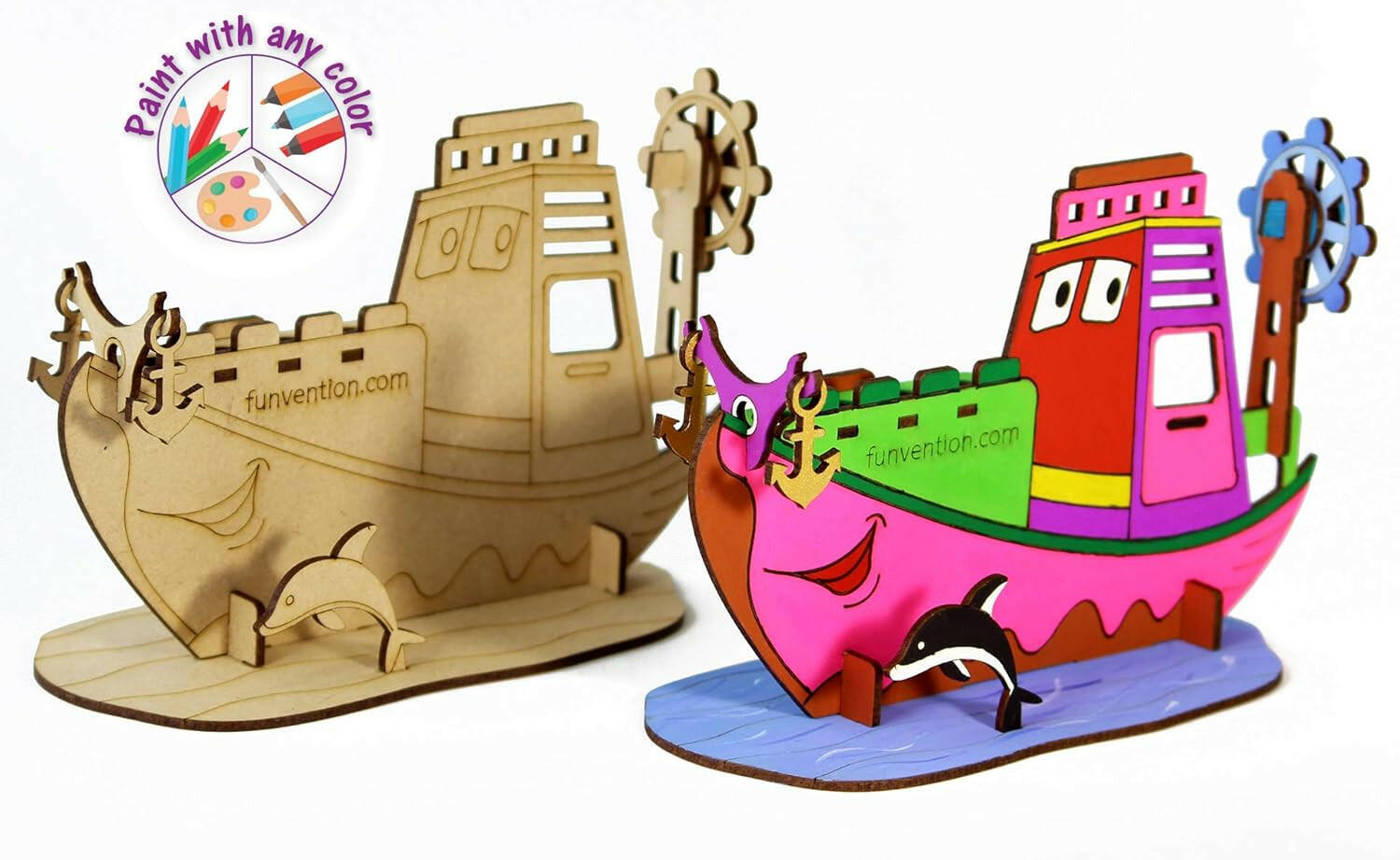 Funvention 3D Coloring Model - Ship Funvention  Go Science Goods.