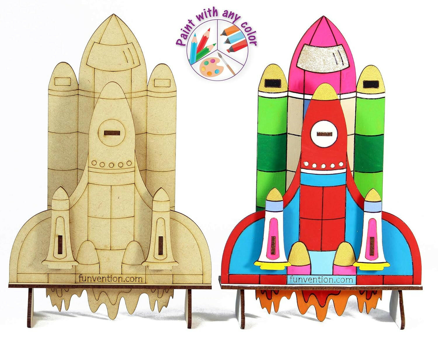 Funvention 3D Coloring Model - Space Shuttle Funvention  Go Science Goods.