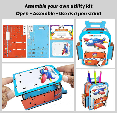 Funvention Airplane School Bag Pen Stand  Go Science .