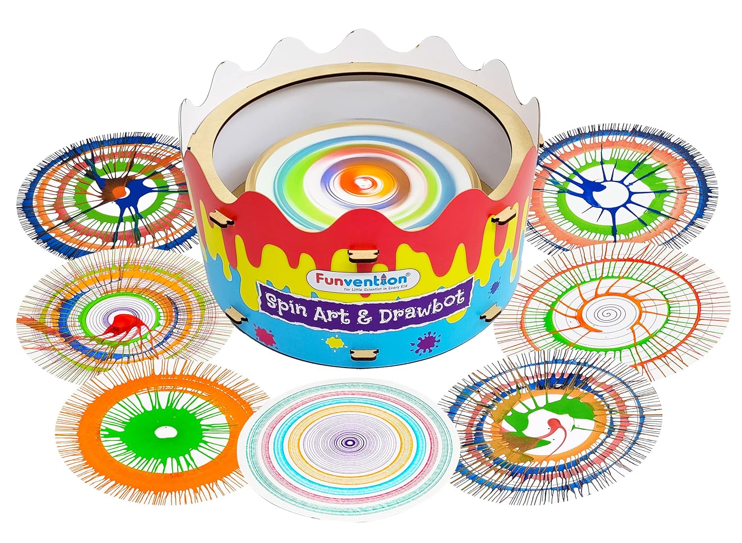 Funvention DIY Spin Art Machine & Drawbot Go Science Image 2
