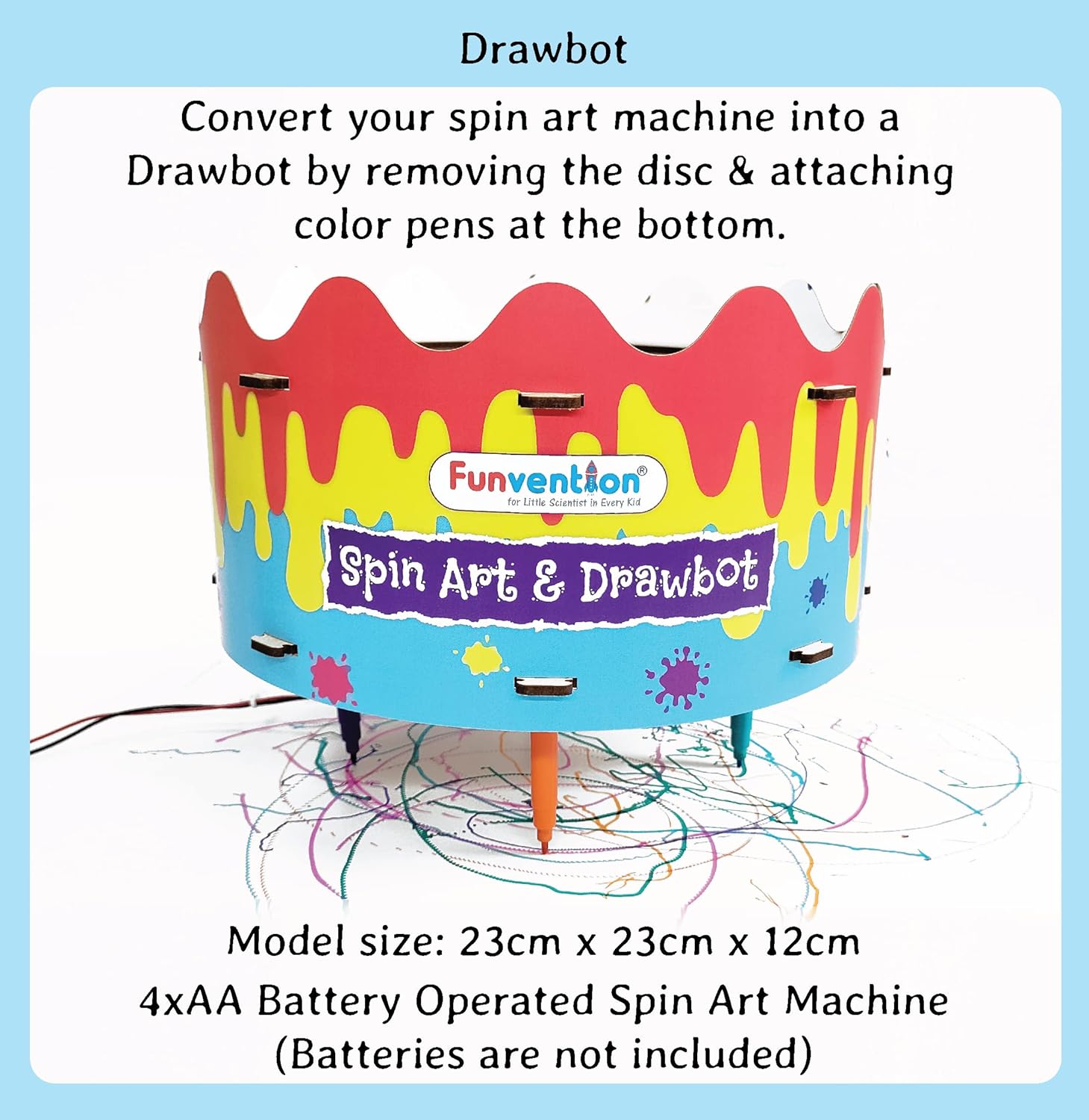 Funvention DIY Spin Art Machine & Drawbot Go Science Image 6