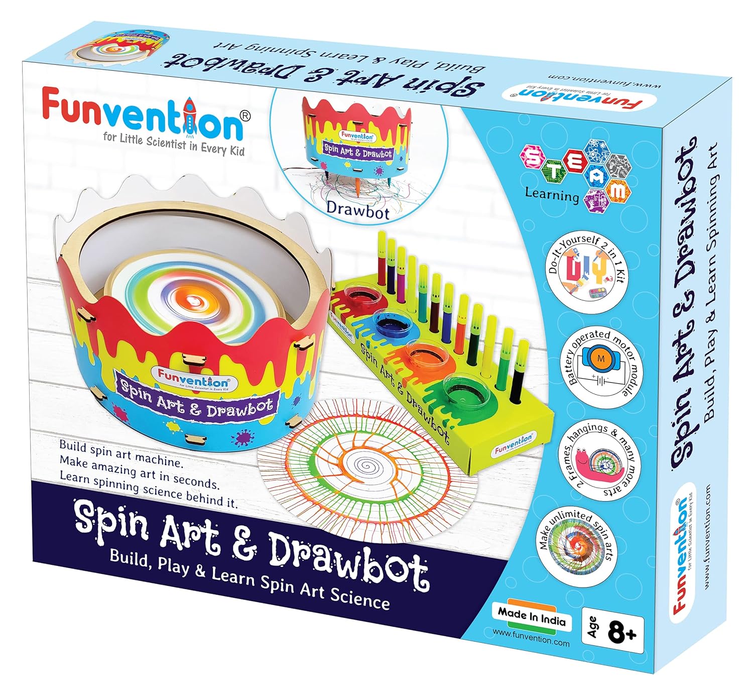 Funvention DIY Spin Art Machine & Drawbot Go Science Image 1
