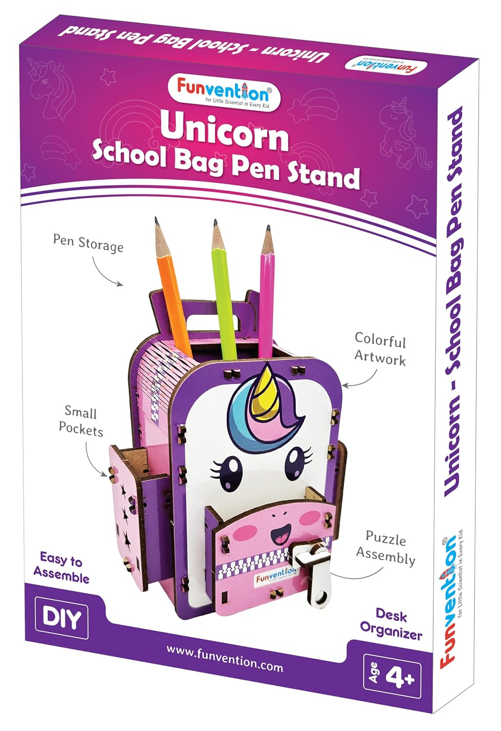Funvention Unicorn DIY Pen Stand 3d Puzzle Model Desk Organizer for 4+ years Kids Go Science Image 1