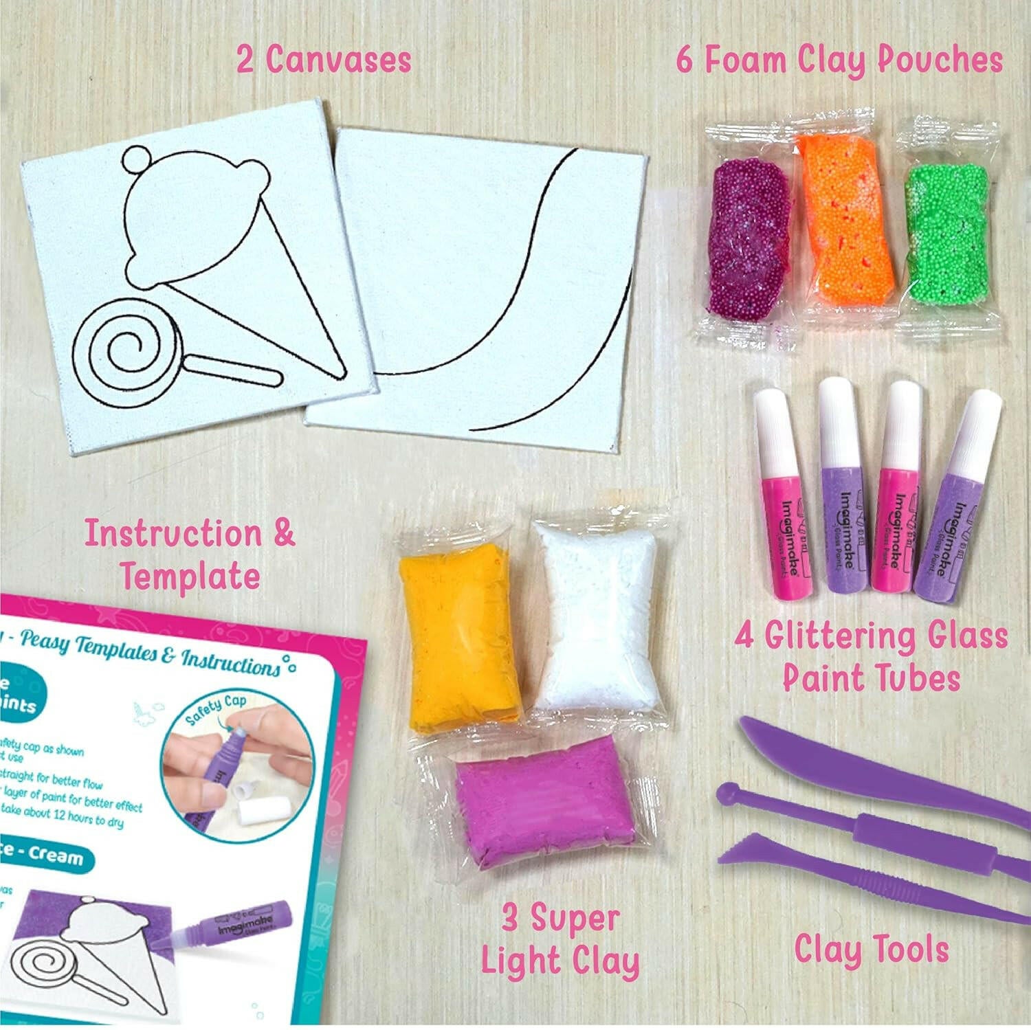 Imagimake Clay Murals - Candyland - Modelling Clay & Glass Paint  Go Science Goods.