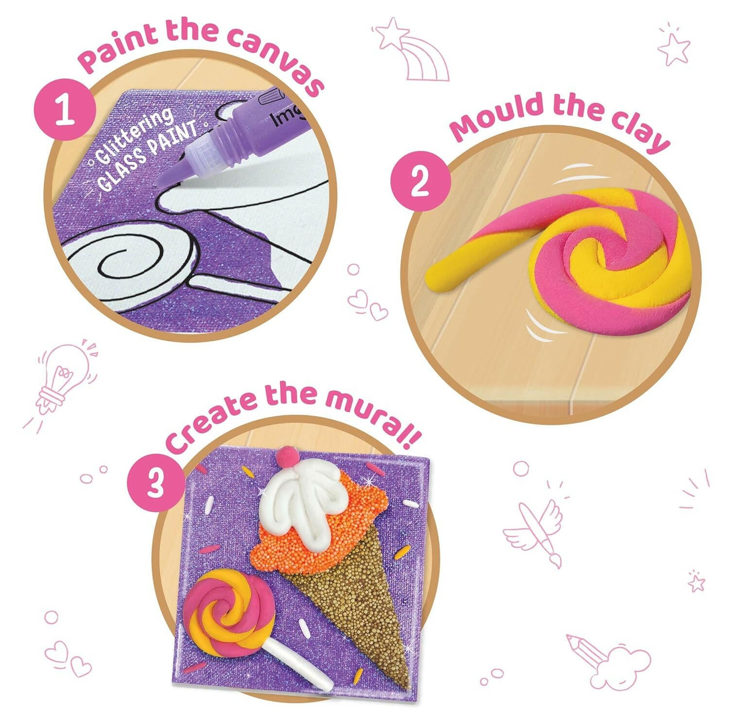 Imagimake Clay Murals - Candyland - Modelling Clay & Glass Paint  Go Science Goods.