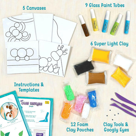 Imagimake Clay Murals - Jungle - Modelling Clay & Glass Paint  Go Science Goods.