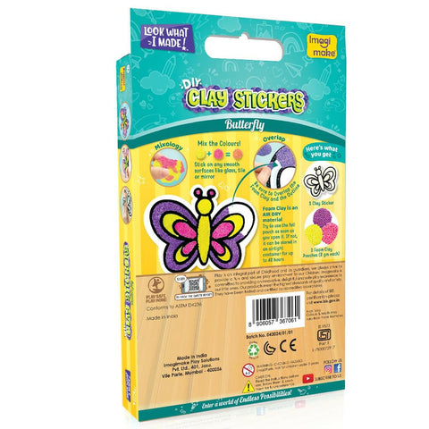 Imagimake Clay Sticker Butterfly  Go Science For Age 3 Yrs +.