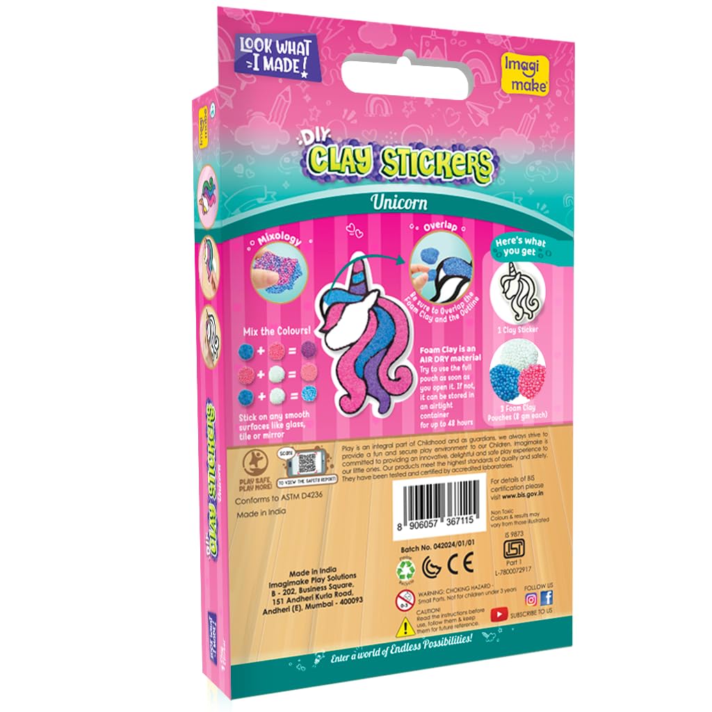 Imagimake Clay Stickers Unicorn Image 2 Go Science
