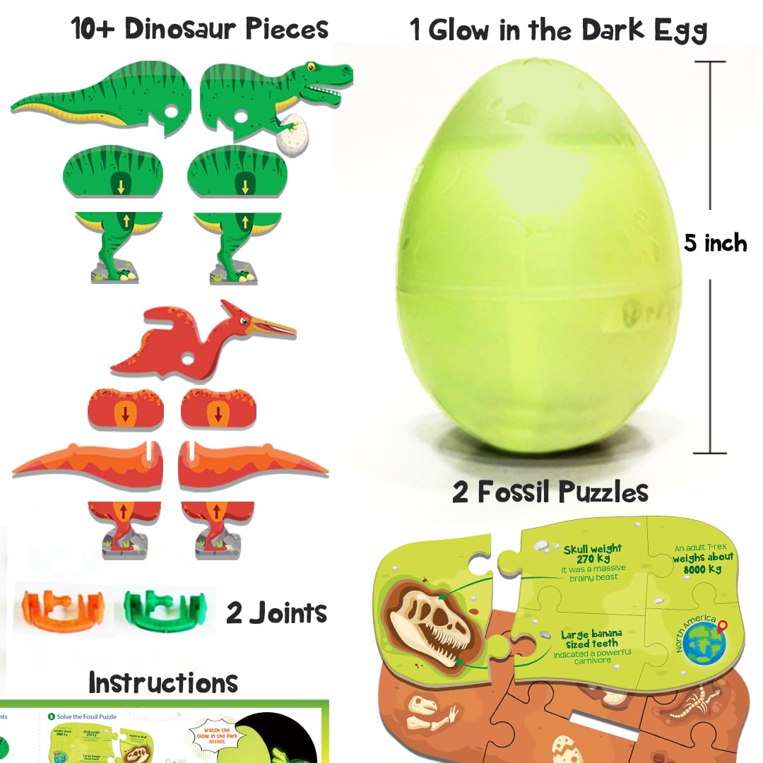 Imagimake Mapology Glow in The Dark Dinos & Egg Green Image 2