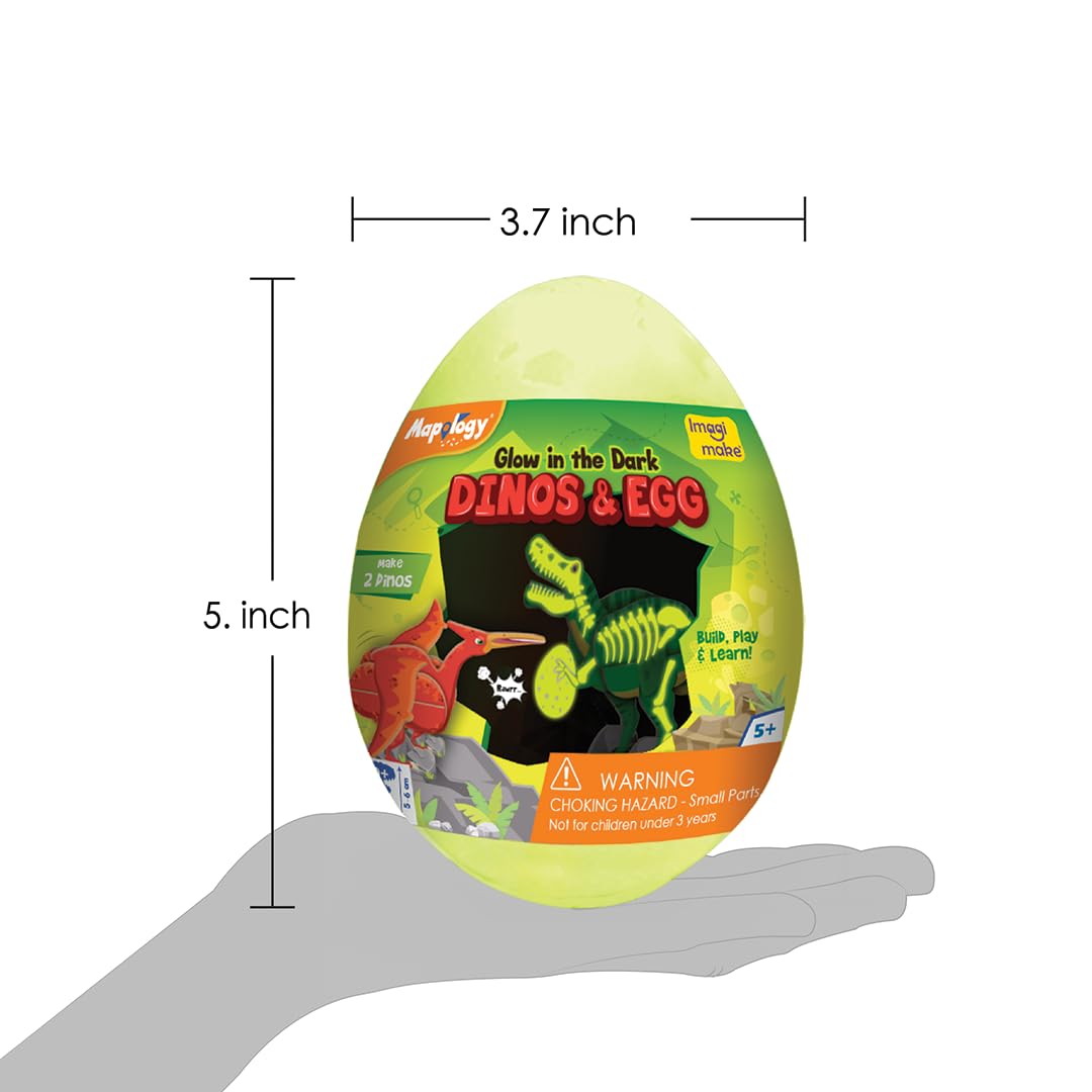 Imagimake Mapology Glow in The Dark Dinos & Egg Green Image 7