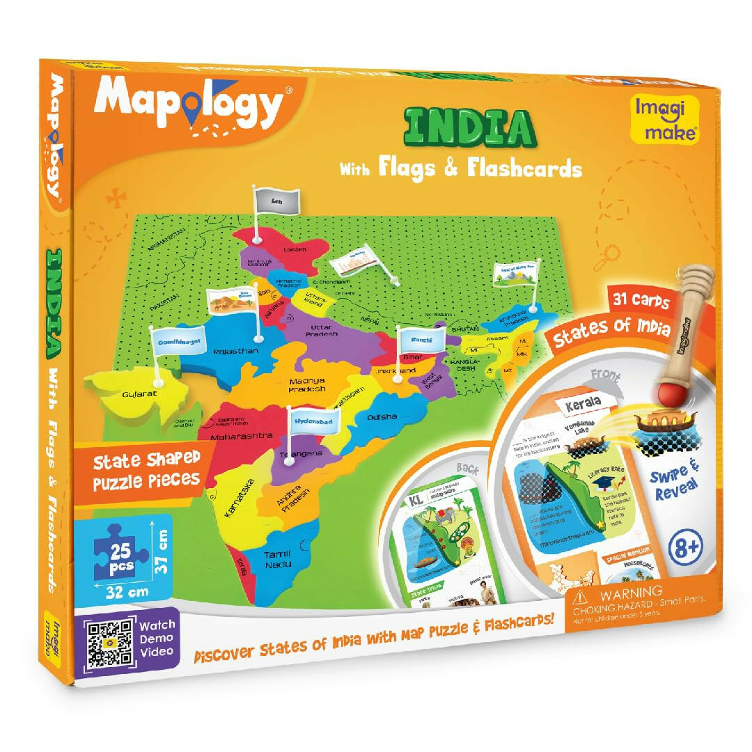 Imagimake India With Flags and Flash Card Mapology  Go Science Goods.