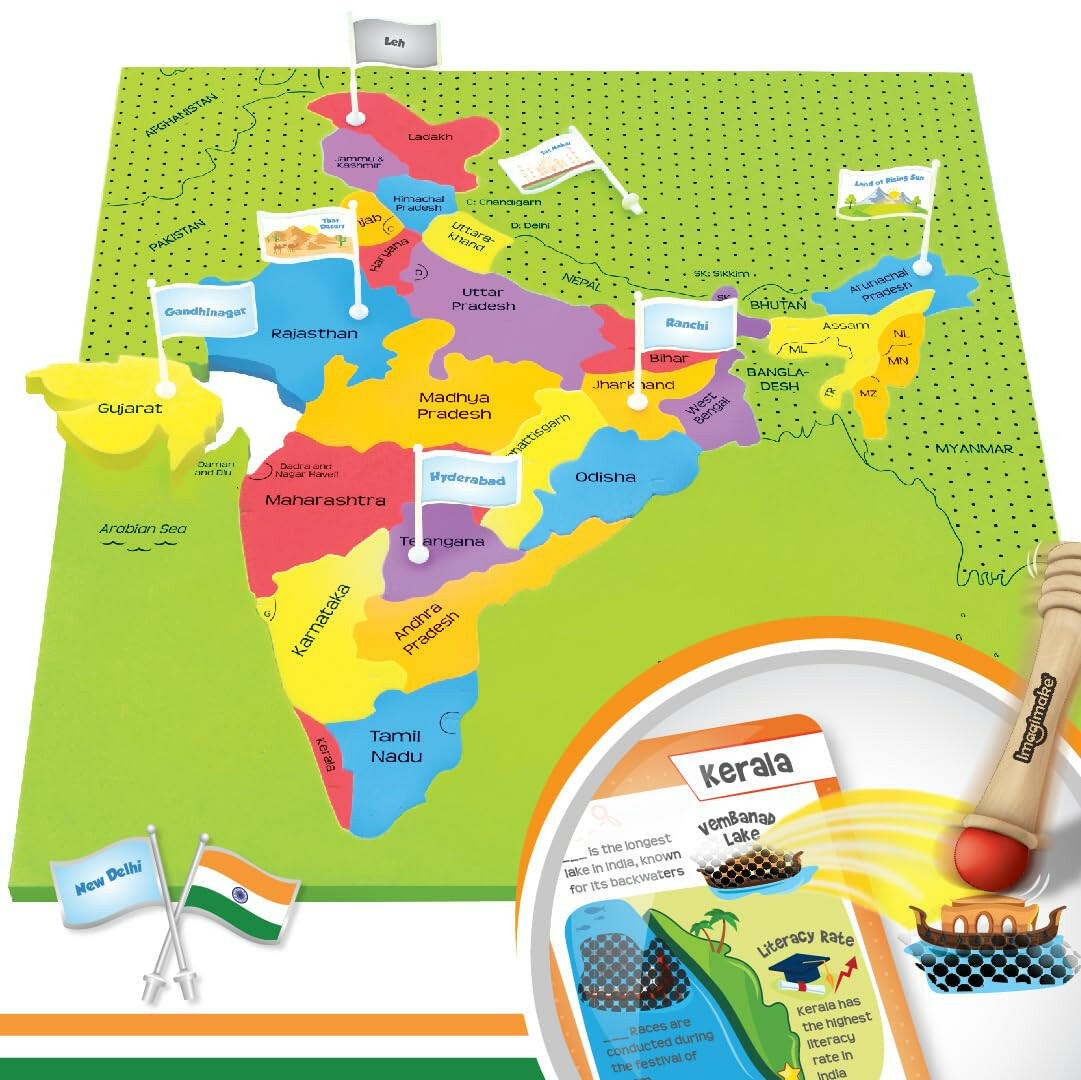 Imagimake India With Flags and Flash Card Mapology  Go Science Goods.