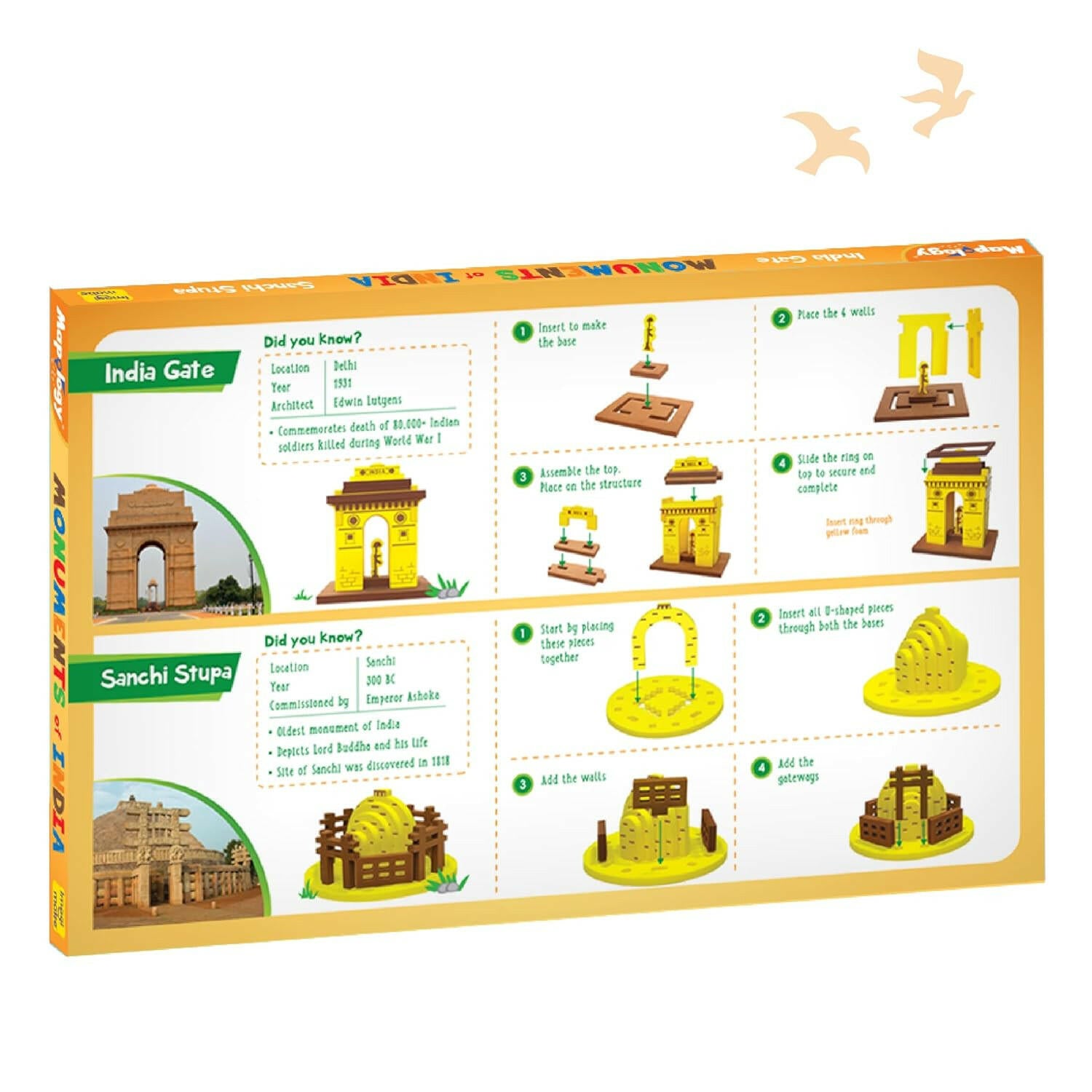 Imagimake India Gate & Sanchi Stupa | Monuments Of India - Mapology  Go Science DIY | ACTIVITY KIT | AGE 5+ | MONUMENTS MAKING - INDIA.