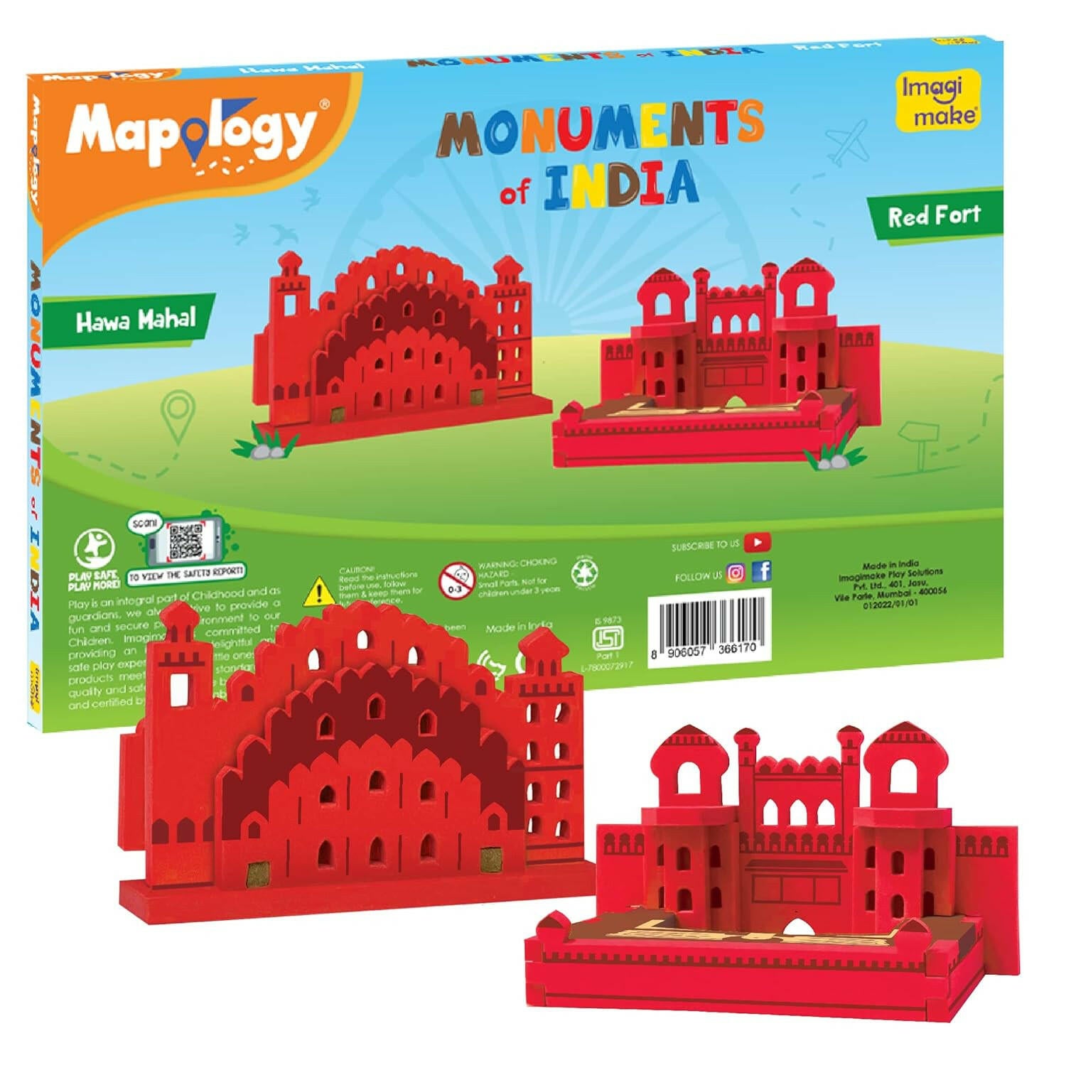 Imagimake Red Fort & Hawa Mahal - Monuments Of India - Mapology  Go Science DIY | ACTIVITY KIT | AGE 5+ | INDIAN MONUMENTS MAKING.