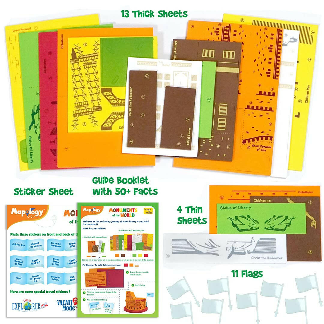 Imagimake Monuments of the World Mapology  Go Science DIY | ACTIVITY KIT | AGE 5+ | WORLD MONUMENTS MAKING.