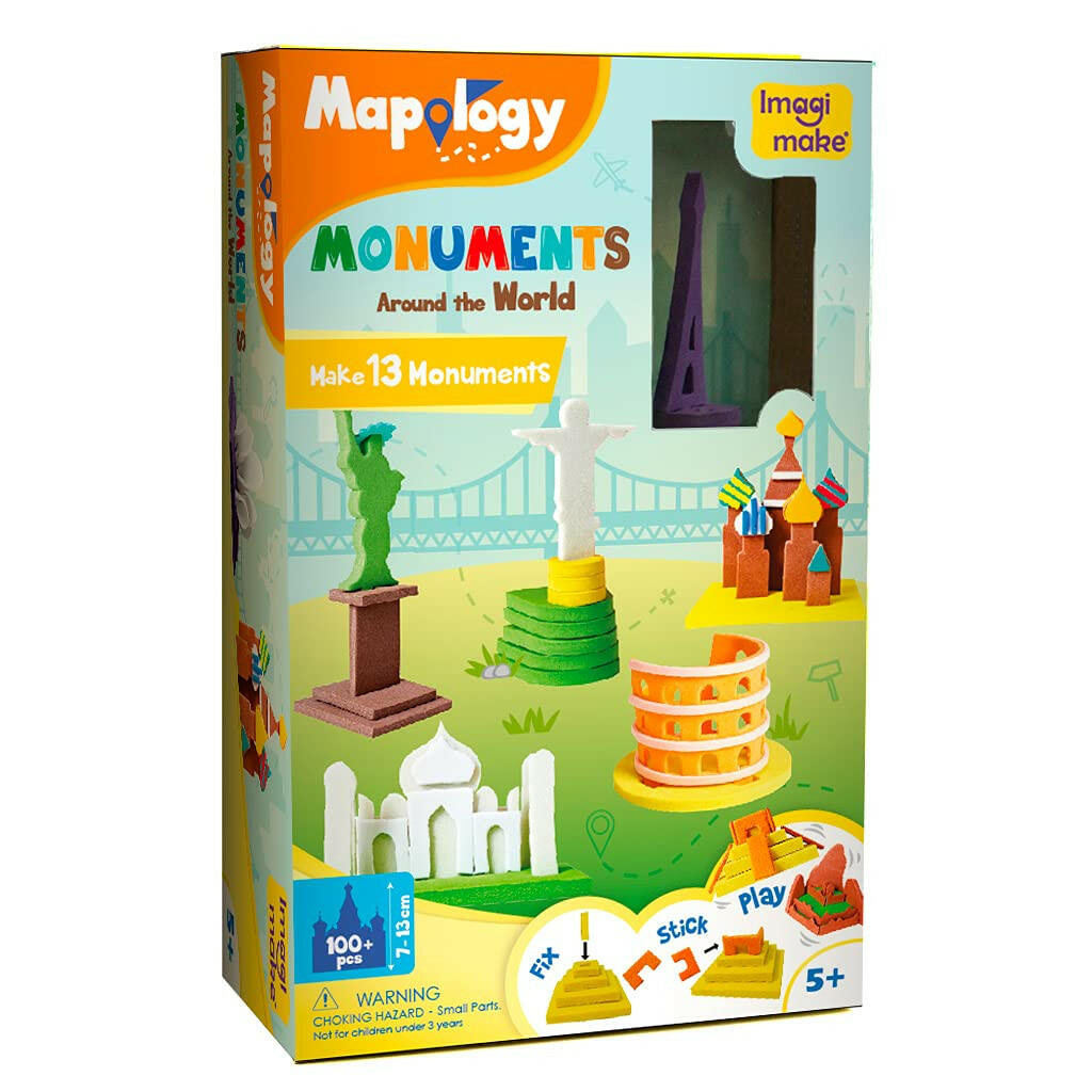 Imagimake Monuments Around The World Mapology  Go Science DIY | 3D Miniature Models | Age 5+ | World Monuments Activity Kit.