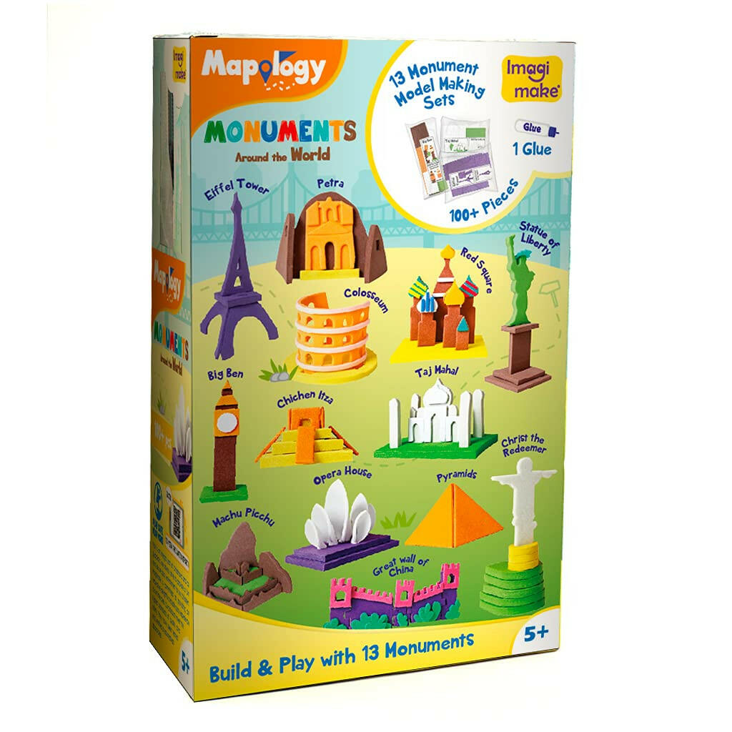 Imagimake Monuments Around The World Mapology  Go Science DIY | 3D Miniature Models | Age 5+ | World Monuments Activity Kit.