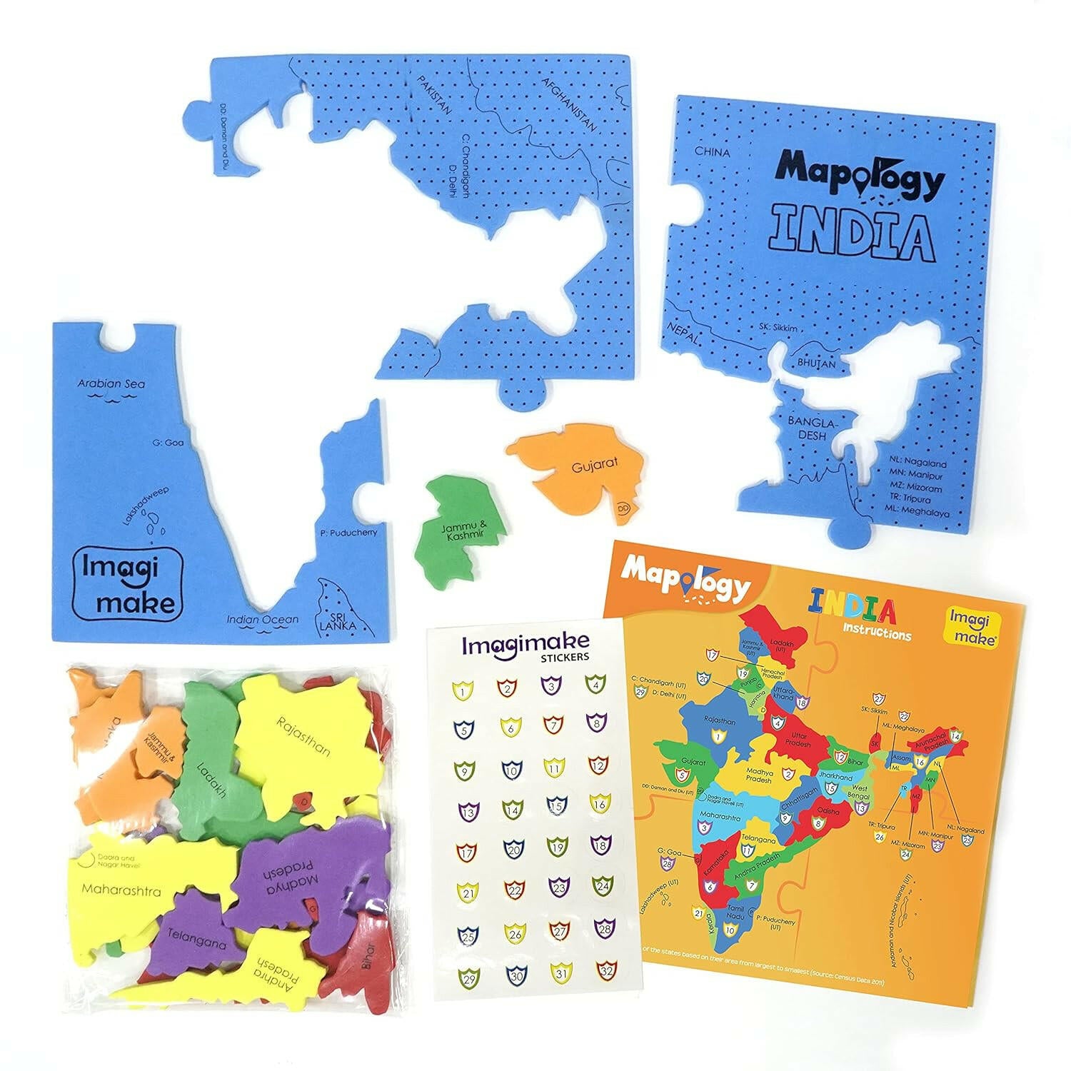 Imagimake States Of India Mapology  Go Science DIY | MAP ACTIVITY KIT | AGE 4+ | INDIAN STATES.