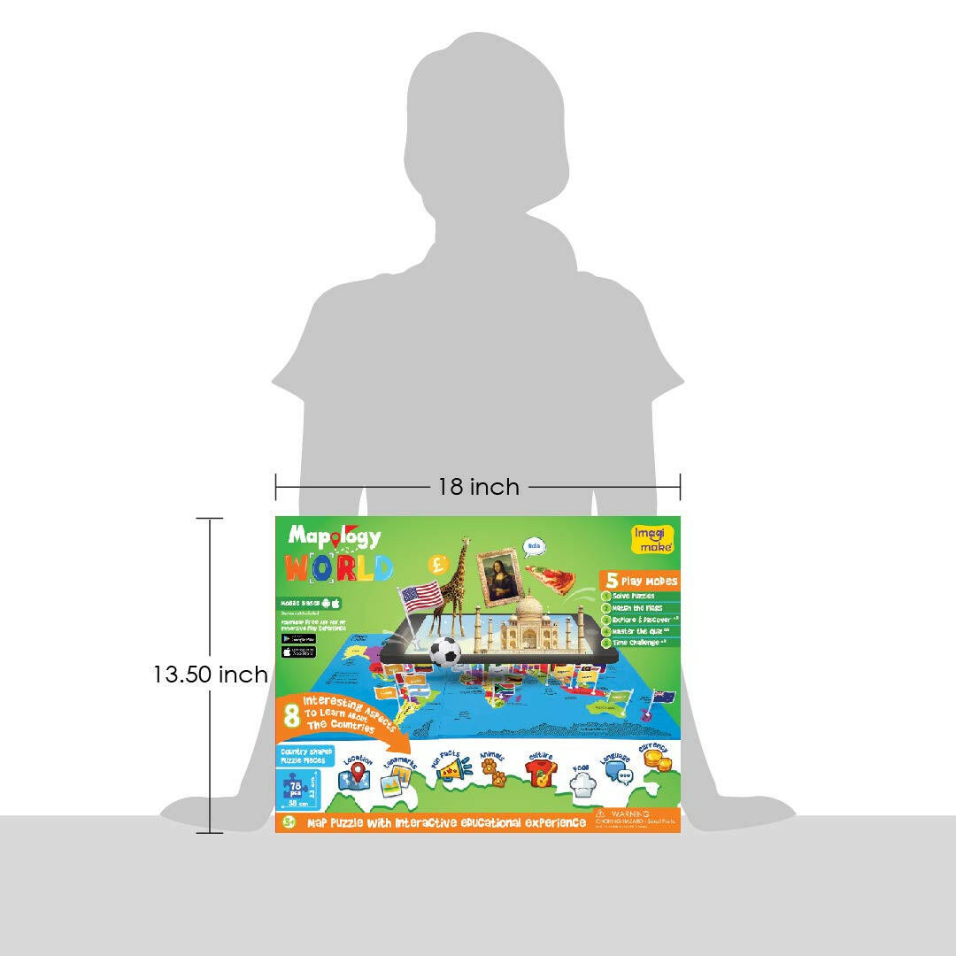 Imagimake Mapology World Augmented Reality  Go Science DIY | MAP ACTIVITY KIT | 5+ | WORLD MAP | AR.