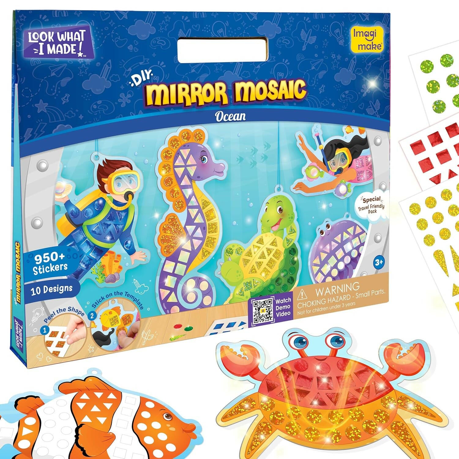 Imagimake Mirror Mosaic Ocean  Go Science DIY | Arts & CRAFT | AGE 3+ | Mirror Mosaic Craft | Ocean Theme.