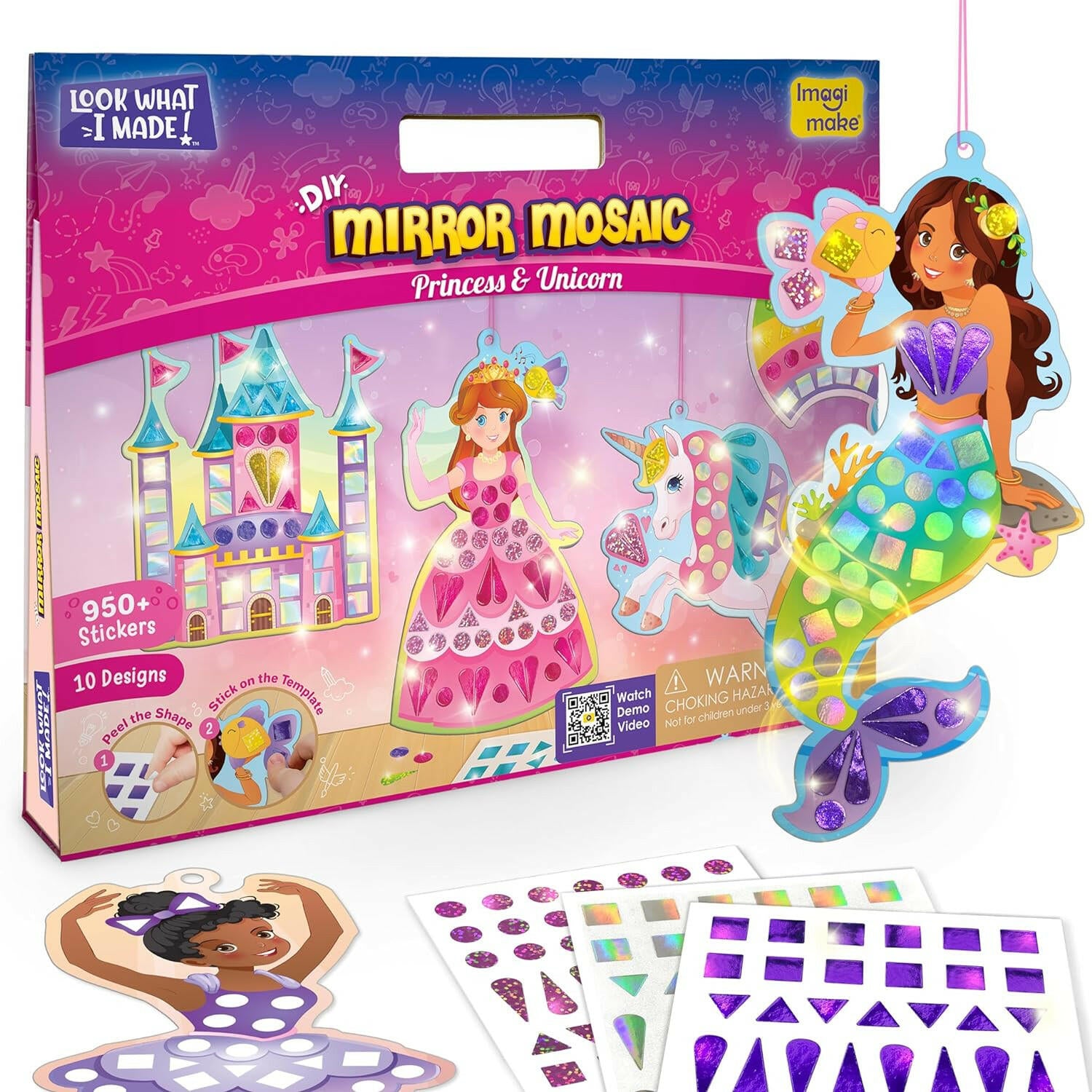 Imagimake Mirror Mosaic Princess & Unicorn  Go Science DIY | Arts & CRAFT | AGE 3+ | Mirror Mosaic Craft | Princess & Unicorn Theme.