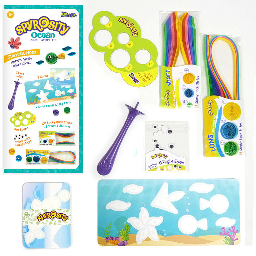 Imagimake Spyrosity Ocean Theme Craft Kit  Go Science DIY | CRAFT KIT | Quilling | AGE 5+ | OCEAN THEME.