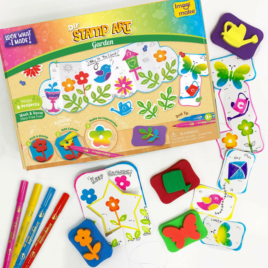 Imagimake Stamp Art Garden Theme  Go Science DIY | STAMP ART ACTIVITY KIT | AGE 3+ | GARDEN THEME.