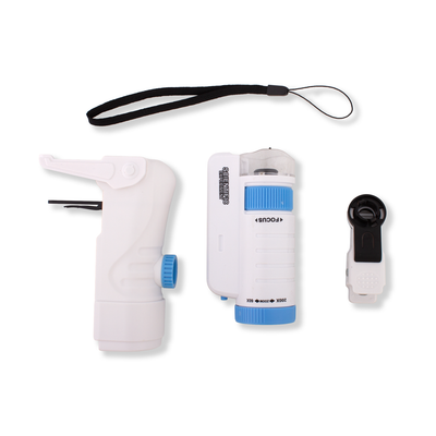Set of microscope devices  and other tools on a white background. Itsy Bitsy DIY STEM Learning Kit Microscope Box available at Go Science image 4