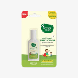 Mother Sparsh Anti Insect Fabric Roll-On packaging on a white background. MotherSparsh Anti Insect Fabric Roll-on 12ml for 0+ months go littles product main image