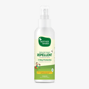 Mother Sparsh insect repellent spray bottle on a white background. Mother Sparsh Natural Insect Repellent Spray For Babies go littles product main image