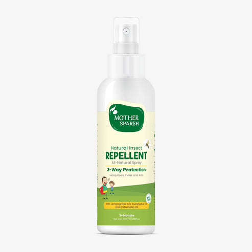 Mother Sparsh insect repellent spray bottle on a white background. Mother Sparsh Natural Insect Repellent Spray For Babies go littles product main image