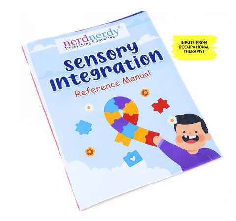 Sensory Integration Reference Manual with colorful design on a white background. NerdNerdy Sensory Integration Manual- Techniques & Application available at go science_image 2