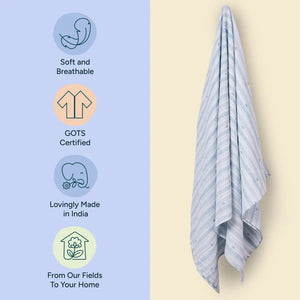 Nintara Baby Muslin Baby Swaddle All Heart 47" x 47" Extra Large at Go Littles product image 9