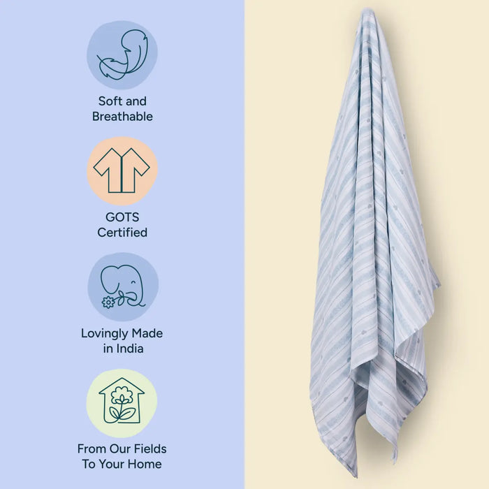 Nintara Baby Muslin Baby Swaddle All Heart 47" x 47" Extra Large at Go Littles product image 9